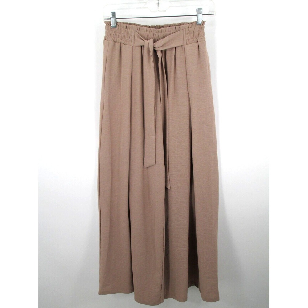 NWT LEPUNUO Pull-On Pants Relaxed Fit Women XS Beige Wide Leg Pleated Casual